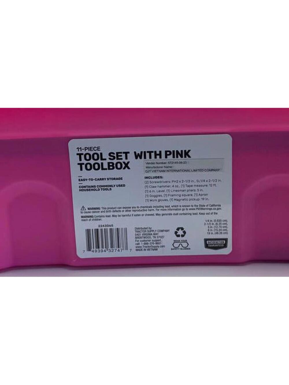 Pink Plastic Toolbox with Compartments and Handle - Picture 8 of 8